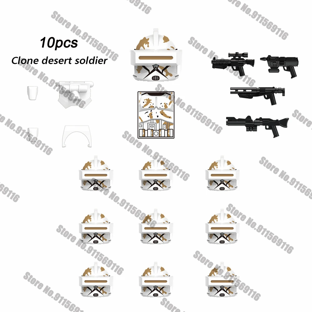 10PCS Clone Desert Soldier Troopers Building Blocks Bricks Star Action Figure Wars Toys Kids