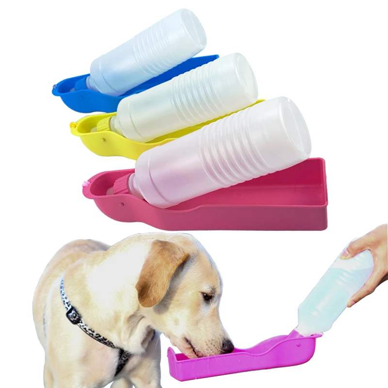 

500ml Plastic Dog Water Bottle Portable Folding Cat Water Bottle Pets Outdoor Travel Drinking Water Feeder Bowl for puppy kitten