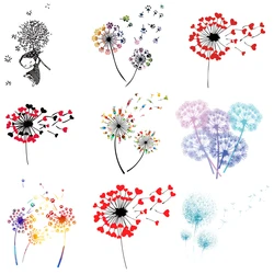 Dandelion Patches Heat Transfer Stickers For Clothes Appliques For Clothing Heat Transfer Stickers Tranfer Sticker For Cloth DIY