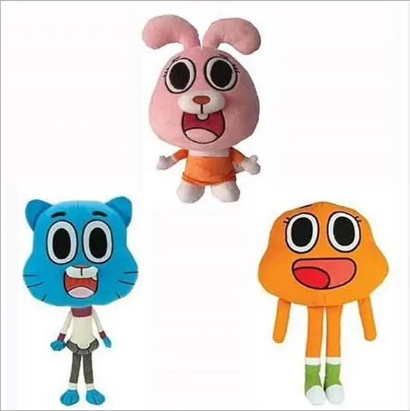 3pcs/set 25cm Cartoon Amazing World  Darwin Anais Plush Toys Cute Soft Stuffed Dolls For Kid Birthday Gift