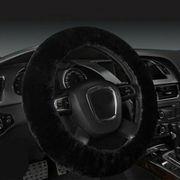 Universal Car Black Warm Soft Fuzzy Plush Auto Steering Wheel Cover for Car Auto SUV Interior Accessories Car Products