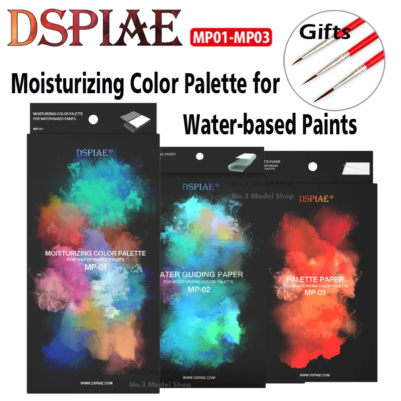 Dspiae MP Hand Coated Model Paint Brush Moisturizing Color Palette for Water-based Paints Water Guiding Paper Palette Paper