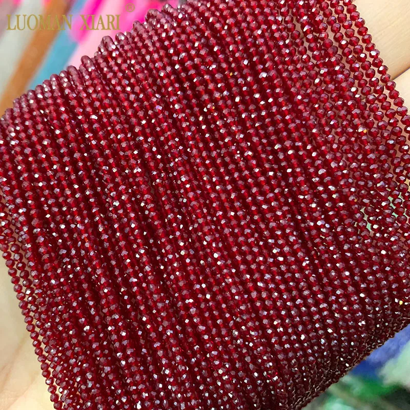 Sale AAA 2mm  Red Black Blue 100% Natural Spinels Faceted Round Natural Stone Beads For Jewelry Making DIY Bracelet Necklace