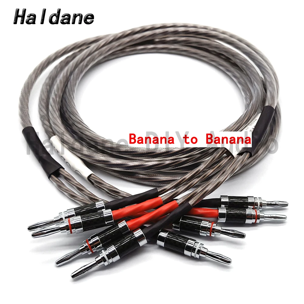 

Haldane pair Hifi Audio Hi-end Silver Plated Y shape spade to banana plugs Nordost Odin Speaker Interconnector Audio cable