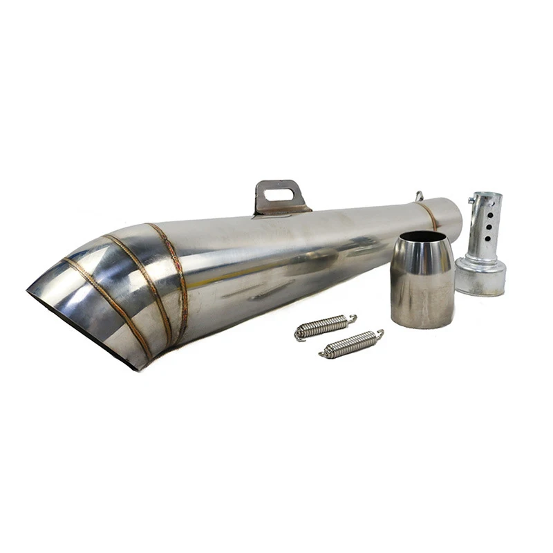 Universal Stainelss Steel GP 51mm Slip-On Exhaust Muffler Pipe & Removable DB Killer Compatible with Motorcycle & Scooter