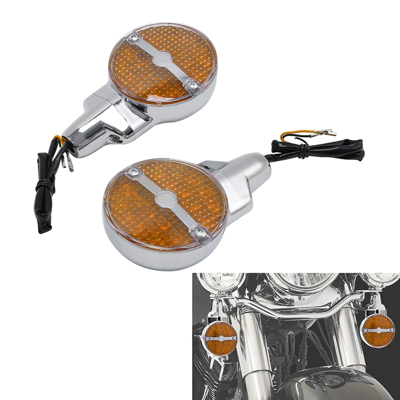 Motorcycle Bar Shield LED Turn Signals For Harley Touring Electra Glide Road King FLHR FLHTC Heritage Softail Classic FLSTC