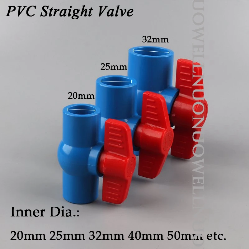 10Pcs 20 25 32 40 50mm PVC Pipe Socket Valve Connector Agricultural irrigation Tube Straight Ball Valve Garden Water Pipe Joints