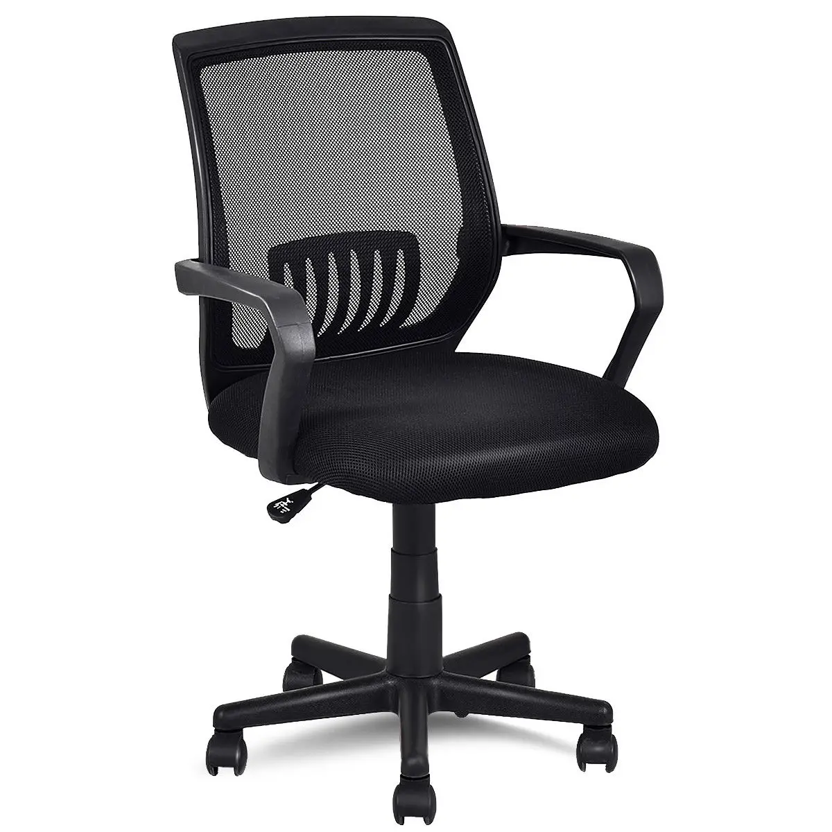 Costway Modern Ergonomic Mid-back Mesh Computer Office Chair Desk Task Task Swivel Black