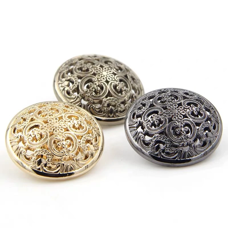 European Retro Hollow Carved Golden Buttons for Clothing Handmade DIY Blouse Buttons Sewing Accessories Vintage Jacket Buttons