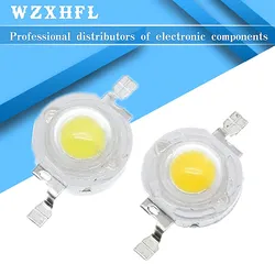 10 개/몫 led 1W 100-120LM LED 전구 IC SMD 램프 빛 일광 화이트/따뜻한 화이트 높은 전력 1W LED 램프 구슬