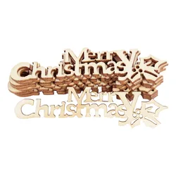 Letras de madera de Feliz Navidad para decoración del hogar, manualidades de madera para decoración navideña, regalo de fiesta de año nuevo, 10 piezas