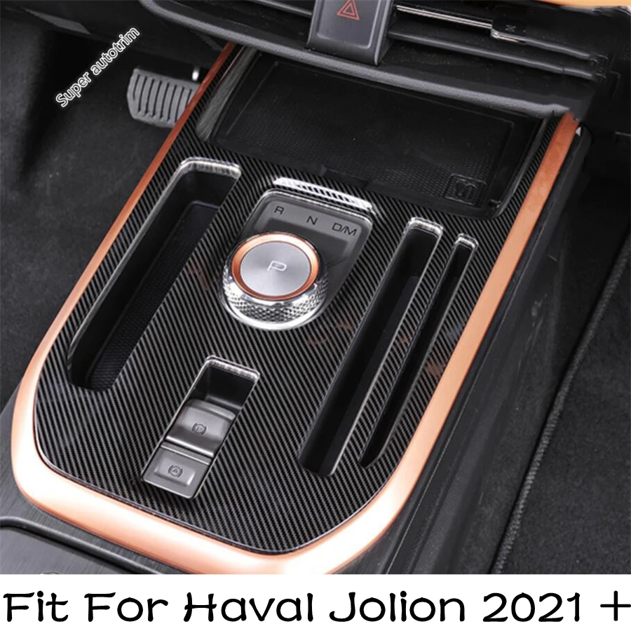 

Center Control Gear Shift Box P Stall Panel Decoration Cover Trim Carbon Fiber Interior Accessories For Haval Jolion 2021 - 2024