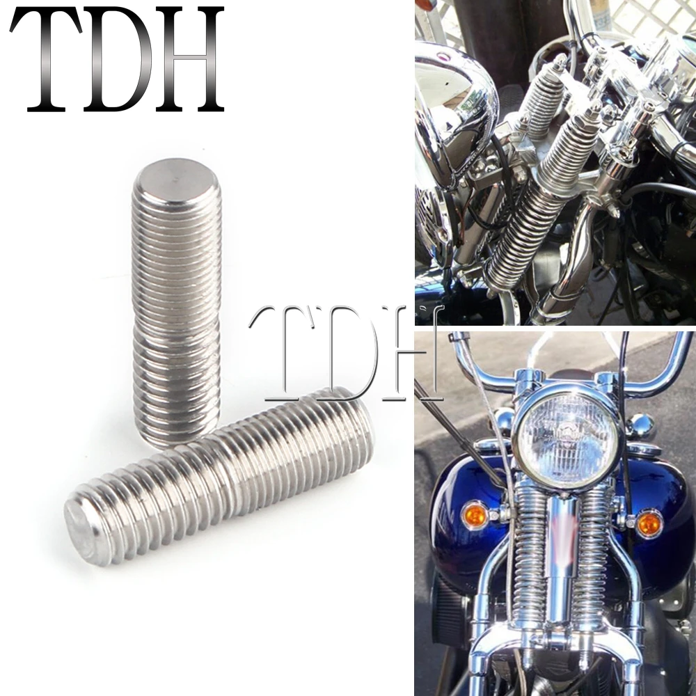 For Harley Springer Chopper Bobber Custom DNA Paughco Universal Motorcycle Parts Steel Handlebar Riser Stud Adapter Bolt Kit 2pc