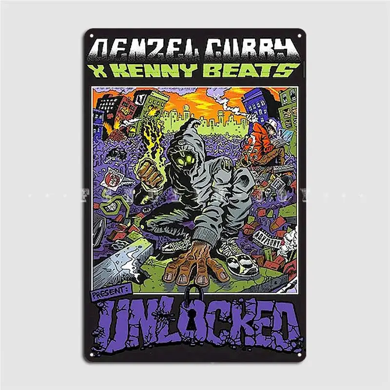 Denzel Curry Unlocked Limited Edition Metal Plaque Poster Plaques Club Bar Cinema Garage Custom Tin Sign Poster