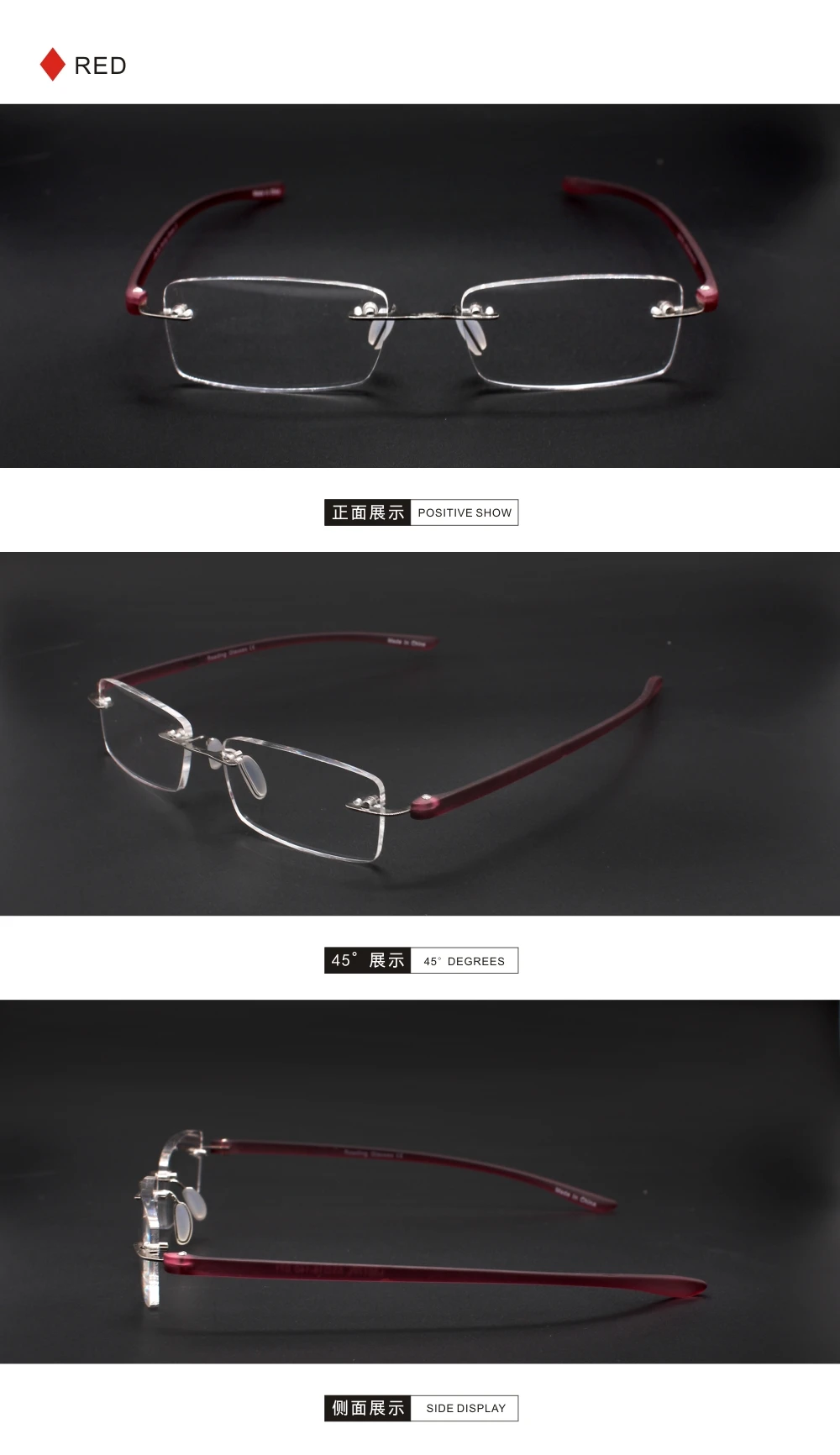 Rolipop Randlose Lesebrille Männer Rezept Damen Leser Metall Anti-müdigkeit Presbyopie Vergrößerungs – Detail 10