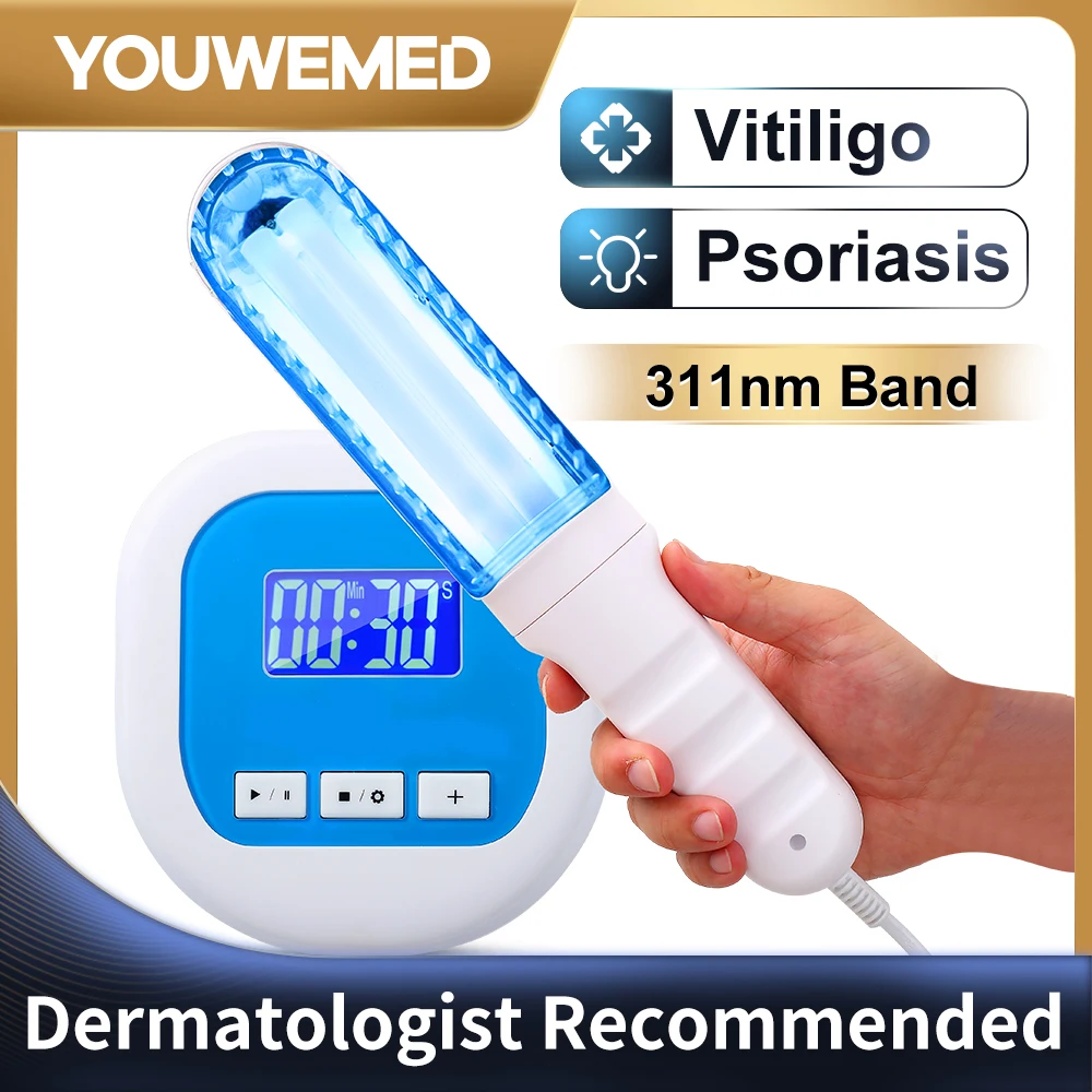 YOUWEMD Phototherapy UVB Instrument 311NM Narrowband Ultraviolet Laser LampTreatment Vitiligo Psoriasis Skin Use Philips lights