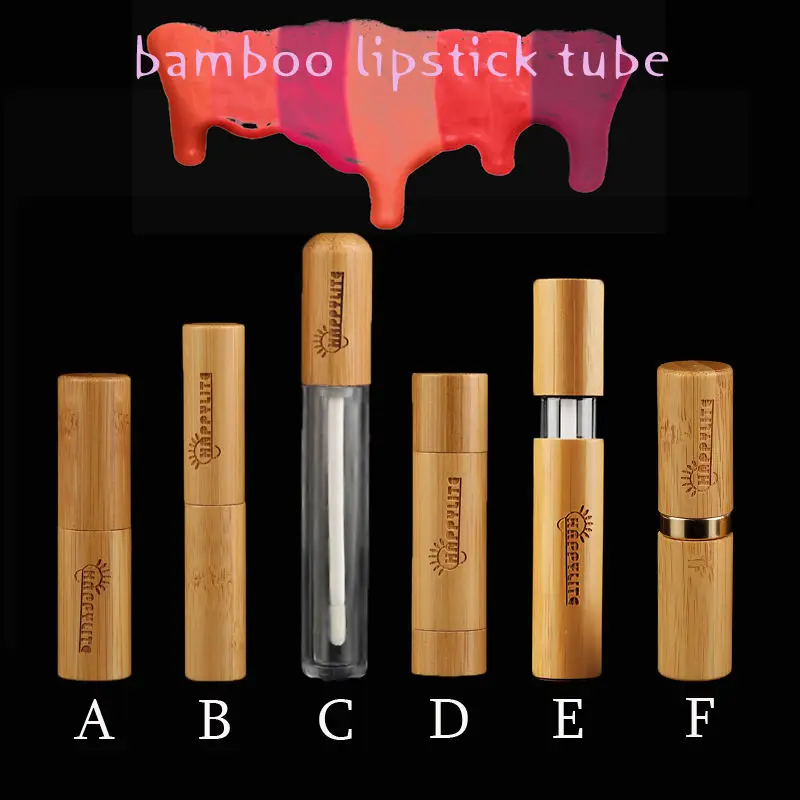 

50pcs 5ml 6ml Bamboo Empty Cosmetic DIY Chapstick Lip Gloss Lipstick Balm Container Tube Natural Wooden Lipstick Balm Lip Tube