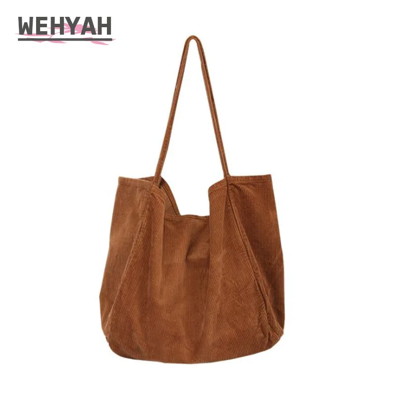 

Wehyah Thick Cordury Casual Tote bag Hand Bags for Woman Bag Handbags Open Velvet Oversize Clutch Purse Solid Shoulder Bag ZY077