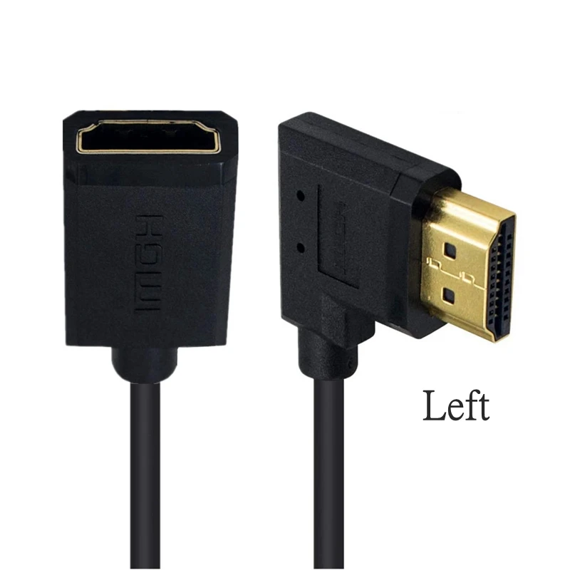 OD3.2 Super Soft Up Down Angled HDMI-Compatible Male To Female HDTV 2.0V 4k Hd Light-weight Portable SLR Camera Short Thin Cable