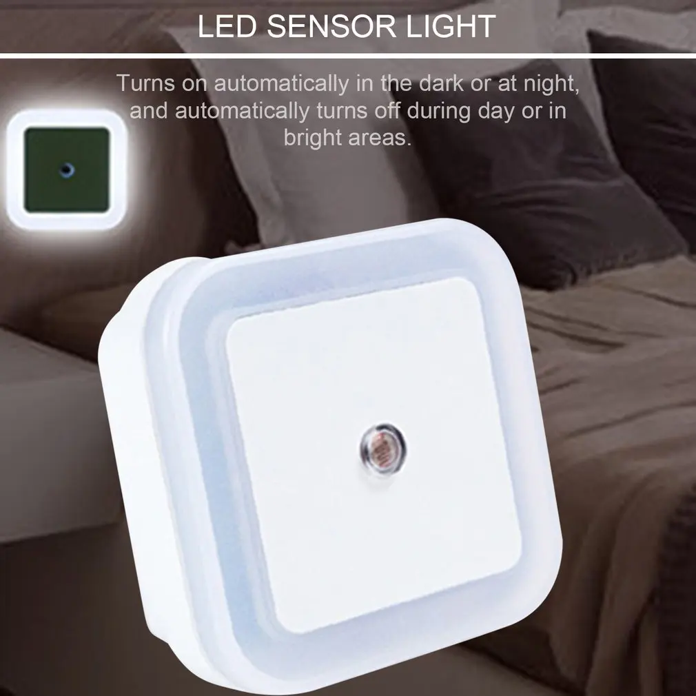 Lampe LED intelligente à Induction, forme carrée, veilleuse murale avec interrupteur automatique, capteur de lumière, fournitures de maison pour chambre à coucher