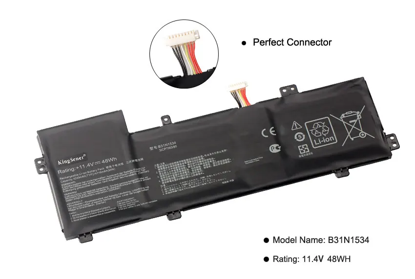 KingSener B31N1534 Battery For ASUS Zenbook U5000U UX510 UX510UX UX510UW V510U V510UXU 3ICP7/60/80 0B200-02030000 11.4V 48WH