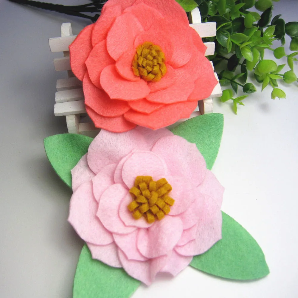 

10pcs Soft felt Nonwovens Fabric Flower hair accessory handmade Sewing hair bands flower ornament