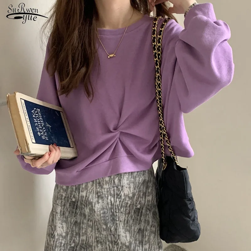 

Fashion 2020 Pink Round Collar Sweatshirt Women Autumn Preppy Style Long Sleeve Hooded Jacket Korean Pop Casual Women Tops 11750