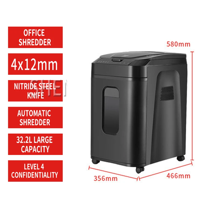 

32.2L Automatic Electric Paper Shredder Office Home Large Shredder Crusher Destroyer Guillotine For Documents AS150CM 1pc