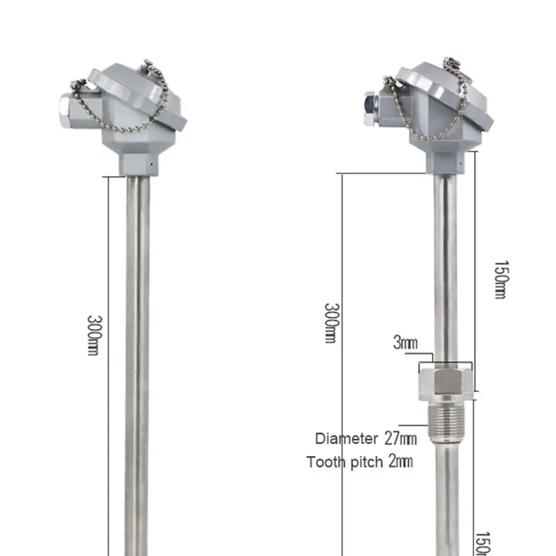 PT100  Armored Stainless Steel Annealing Furnace Thermocouple Temperature Sensor High  Resistance Temperature Probe