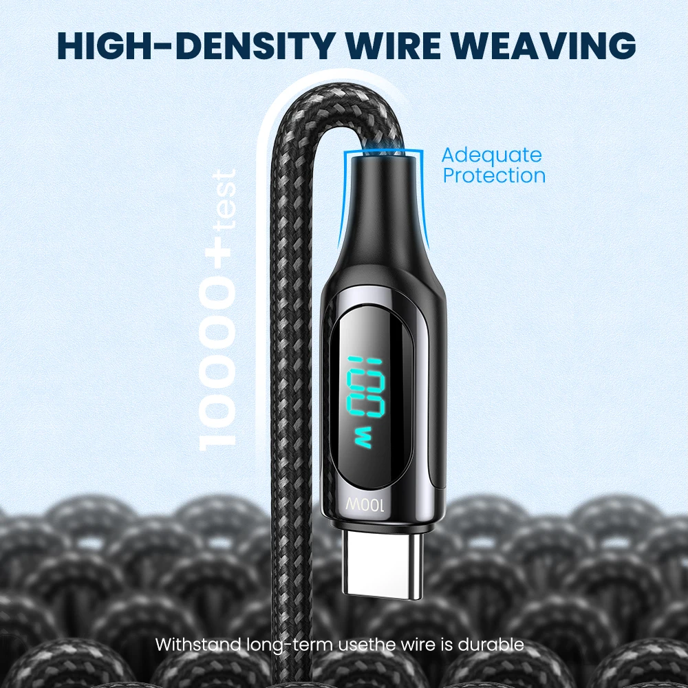 Elough usb tipo c para usbc carregador rápido pd cabo para xiaomi samsung usb c cabo 100w para macbook ipad pro cabo data cabo cabo