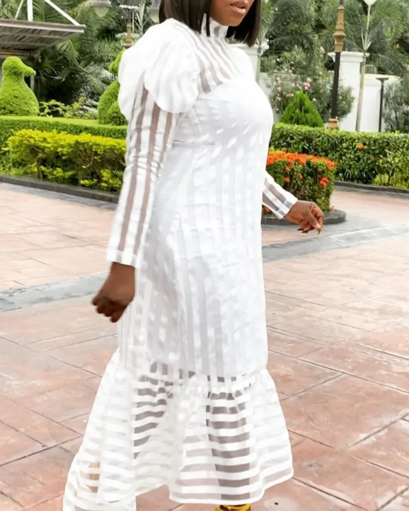 White African Dresses for Women Summer 2021 New African Women Long Sleeve Dress African Clothes Women