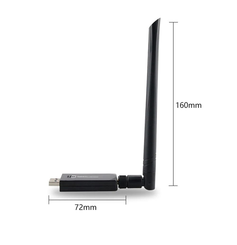 USB WIFI Adapter for PC Desktop Laptop Windows 10/8.1/8/7/XP MAC LINUX 2 Antenna 1200Mbps for Gaming