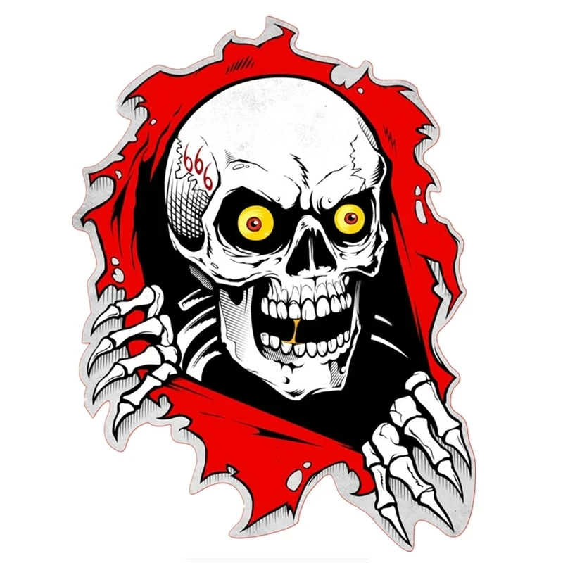 

S50369# 13CM/15CM/17CM Personality PVC Decal Powerful Skull Waterproof Car Sticker on Motorcycle Laptop Decorative Accessories