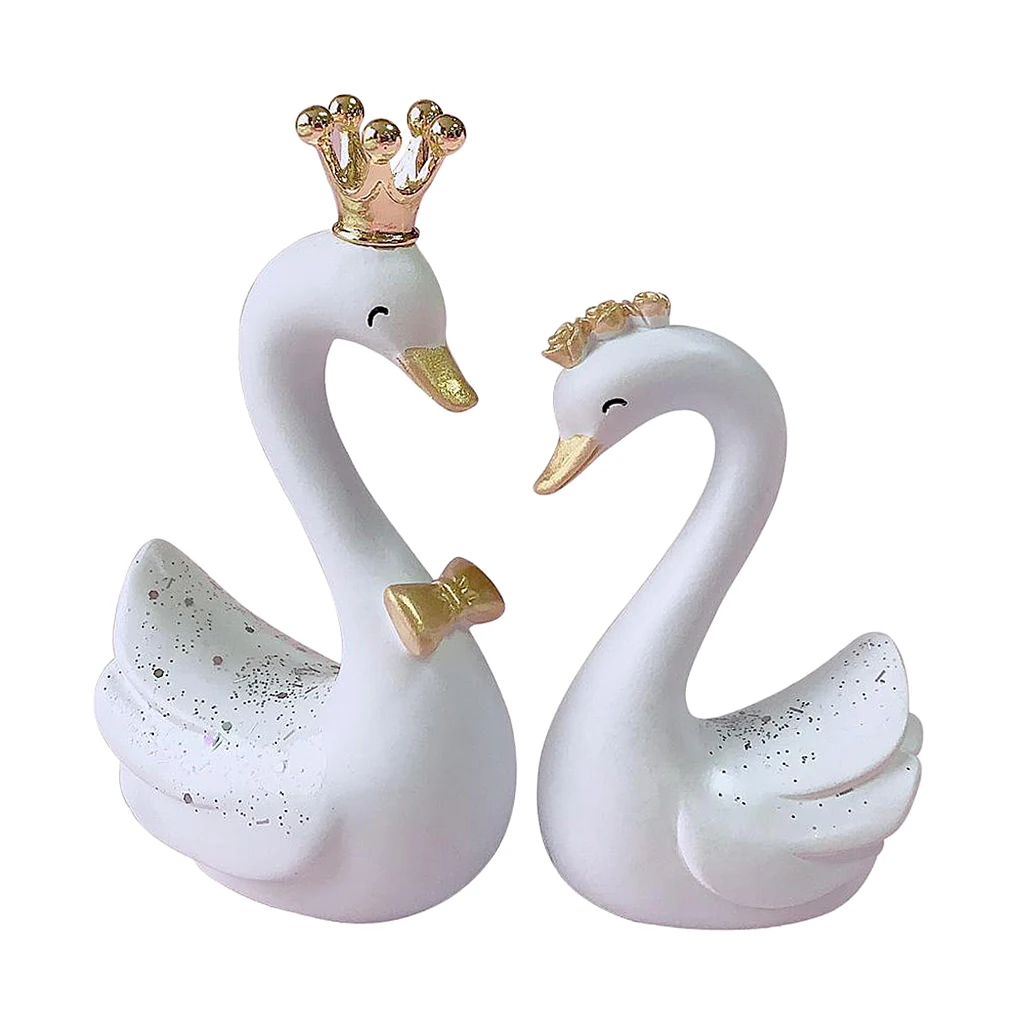 Stile nordico resina cigno statua opere d'arte ornamento figurine scultura Cake Toppers per decorazioni per feste di nozze forniture per cottura regali