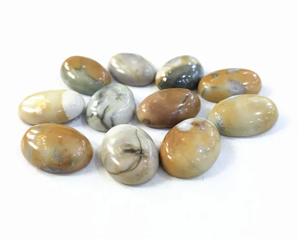 Natural Picasso Jasper Cabochon Wholesale Gemstone Beads CAB Ring Face 13x18mm Oval Cabochon 10pcs/lot