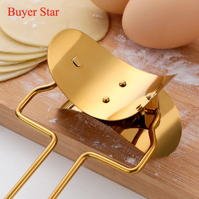 Golden Roller-Cutter Wrapper-Maker Pastry-Tools Stainless Steel Dumplings Skin model Pancake maker Dough Presser Kitchen gadgets