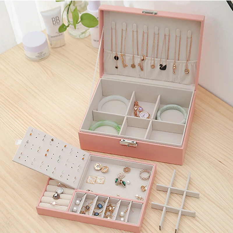 High Quality Jewelry Box Multi Purpose Jewelry Storage  Rings Bracelet Earrings Jewelry Organizer Necklaces Holder Gift