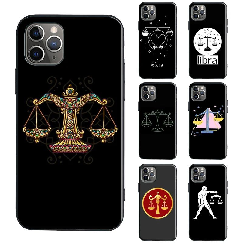 Zodiac Libra Balance TPU Case For iPhone XR X XS Max SE 2020 6S 7 8 Plus 13 Pro 12 mini 11 14 Pro Max Coque Capa