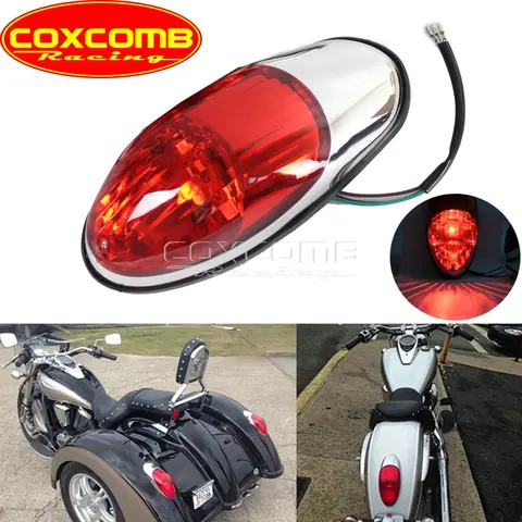 Luz trasera de freno para motocicleta, luz de freno para Honda VTX 1300 1500 1800 Yamaha Suzuki Chopper Kawasaki Vulcan 900 Classic VN900C