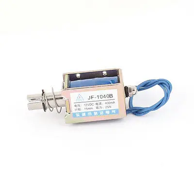 JF-1040B DC12V/DC24V 400mA Pull Push 25N/15mm Open Frame Solenoid Electromagnet