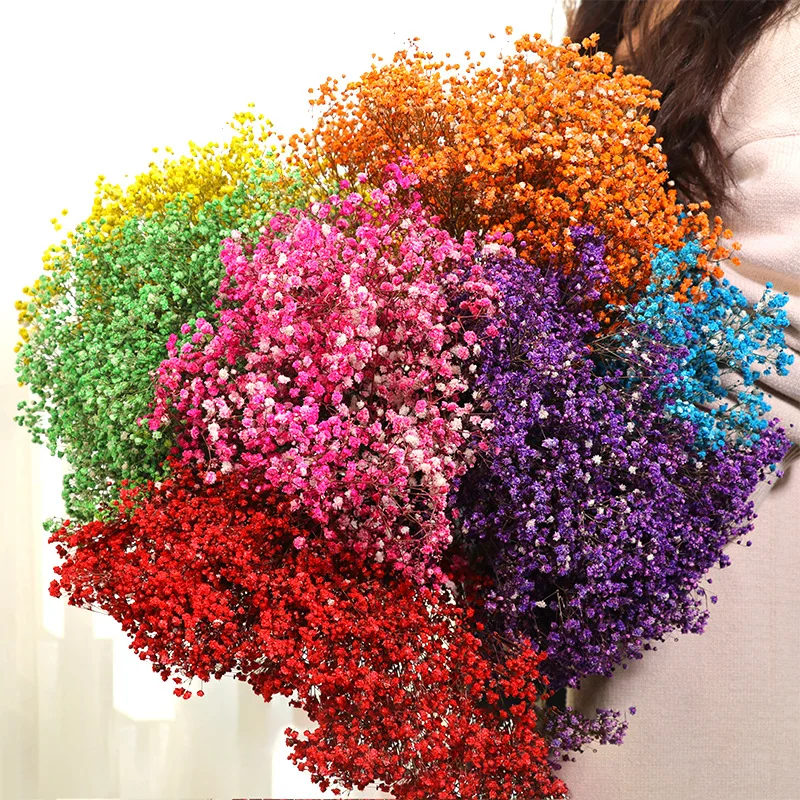 

Natural Dried Flowers Gypsophila Display Bouquet Shooting Props Table Flowers Babysbreath Million Stars Wedding Decoration Baby