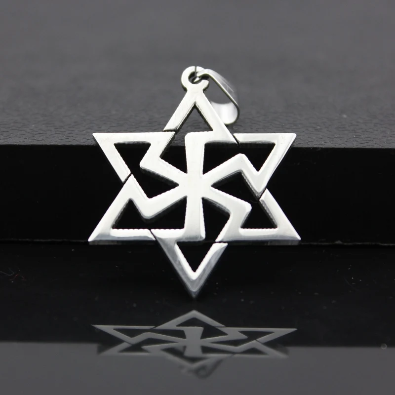 الفولاذ المقاوم للصدأ شخصية نجمة داود قلادة قلادة الرجال سداسي الخرز سلسلة النساء فتاة يهودية مجوهرات الزفاف هدية