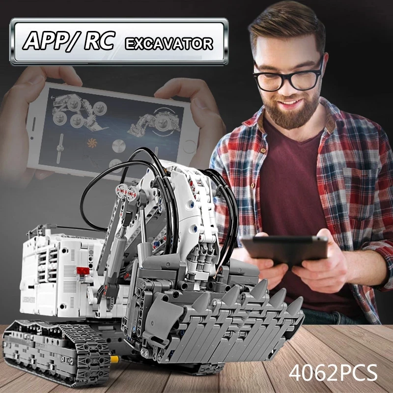 Mould King Technical Series Compatible with 42100 Liebherred R 9800 Excavator Car Model Building Blocks Bricks Toys Kids Gifts