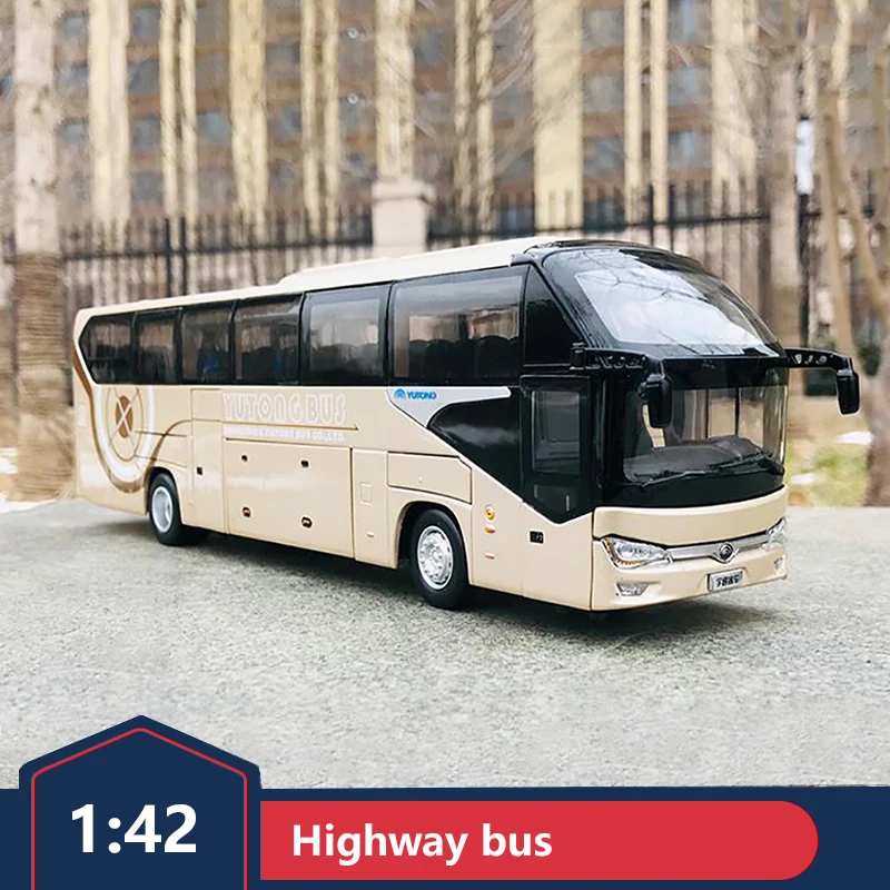 Original 1:42 Yutong Bus New Generation Highway Bus Model Bus Original Alloy Model Collection