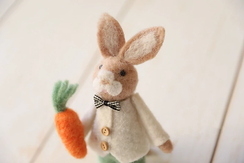 Felt rabbit - hand-made felt carrot doll baby photography prop newborn shooting little fantile props  accessories