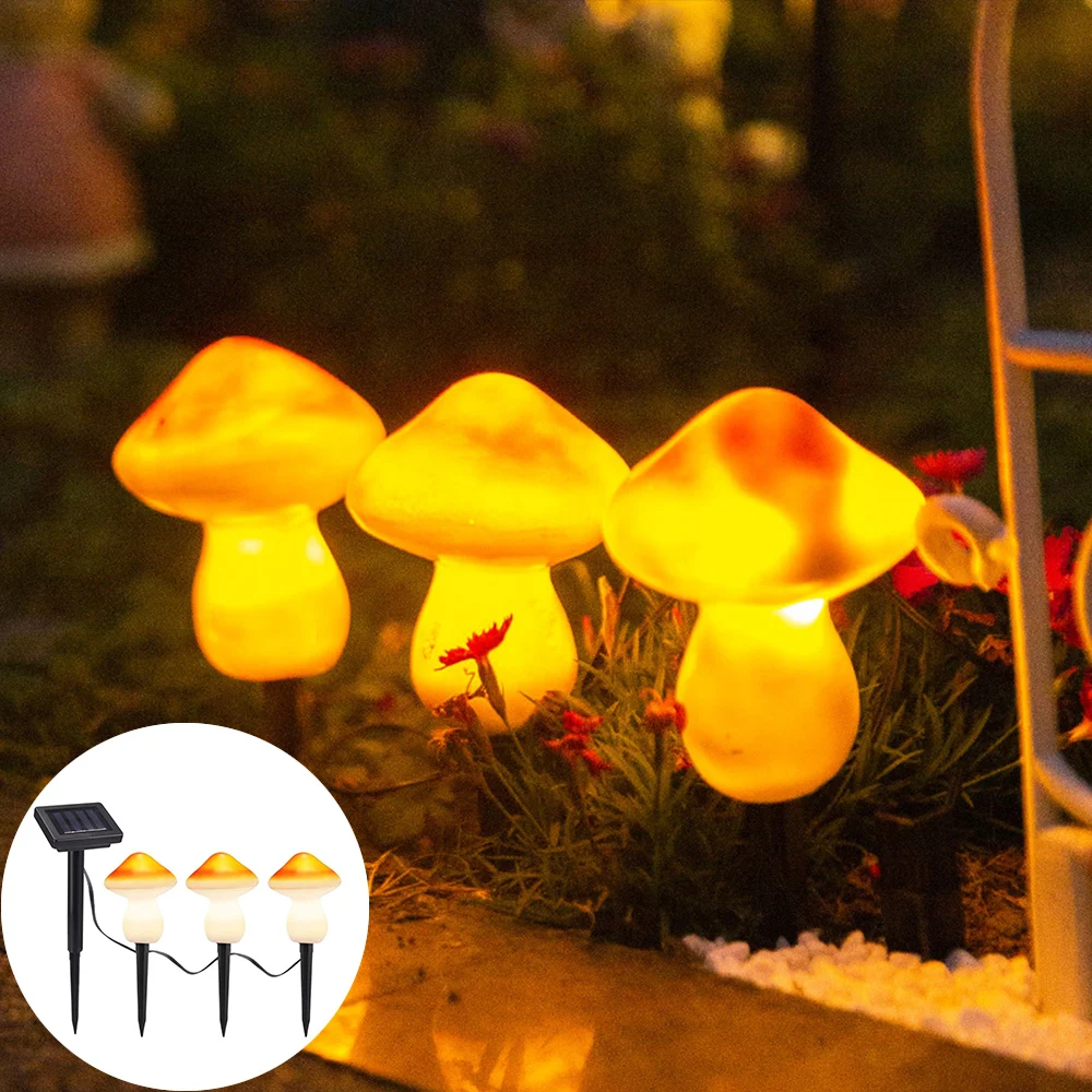 

Outdoor Solar LED Lamp Garden Mushroom Light String Waterproof Lawn Lamp for Courtyard Stake Landscape Illumination Decoration