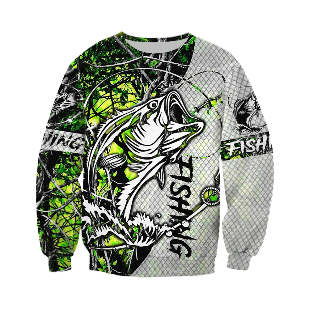 Sudadero Pesca Camuflaje 3D Hombre – Estampado Completo Invierno Otoño - imagen 3