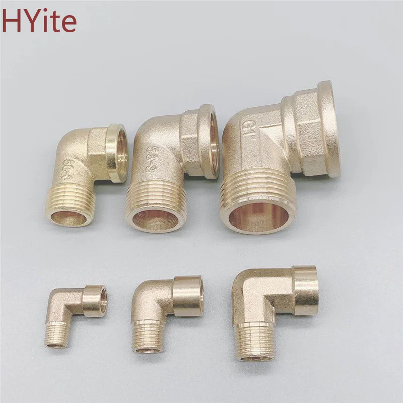 

1/8" 1/4" 3/8" 1/2" 3/4" 1" Female x Male Thread 90 Deg Brass Elbow Pipe Fitting Connector Coupler For Water Fuel Copper adapter