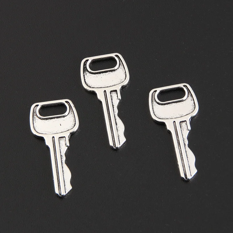 50pcs Silver Color 24x11.5mm Retro Key Charms Tool Necessity Pendant Fit DIY Handmade Metal Jewelry Making Finding Supplies