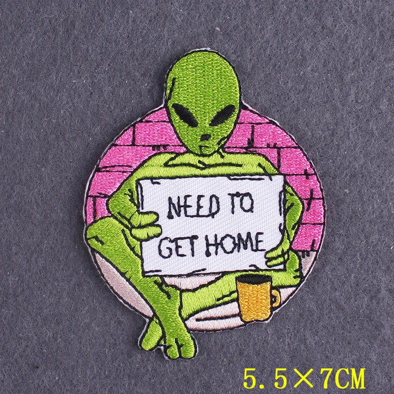 DIY Alien/UFO Patch Iron On Patches On Clothes Embroidered Patches For Clothing Patch Sewing On Garment Apparel Accessories